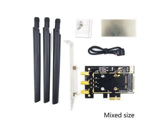 Alt view image 6 of 6 - Wifi Adapter PCI-E 1X To Mini Pci-Express Wifi Raiser Wifi Wireless Card Adapter Dropship(2 antenna models)