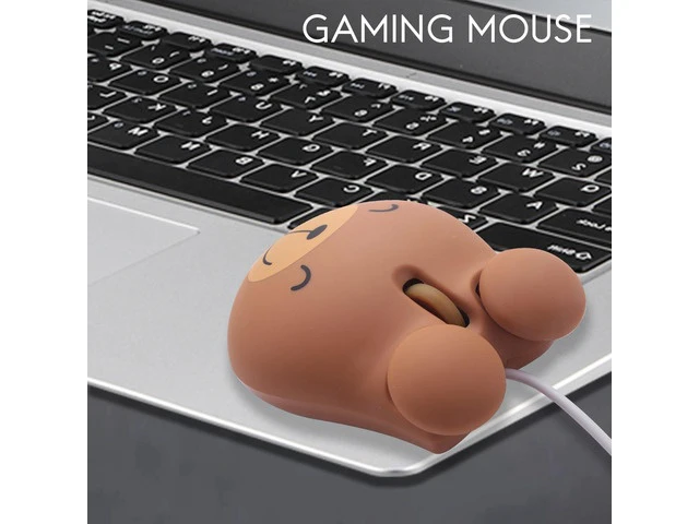 Alt view image 4 of 6 - 1000 Dpi Wired Optical Gaming Mouse Cute Bear Animal Mouse Usb For Pc Laptop Game Console Brown Plastic