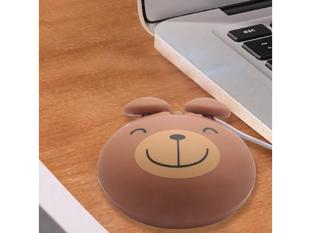 Alt view image 3 of 6 - 1000 Dpi Wired Optical Gaming Mouse Cute Bear Animal Mouse Usb For Pc Laptop Game Console Brown Plastic