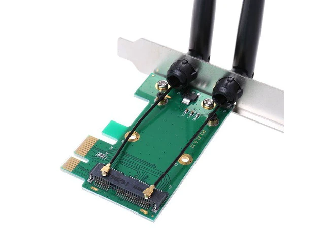 Alt view image 3 of 6 - WiFi Adapter Mini PCI-E to PCIE Express Wireless Network Card with 2 Antennas Dropship