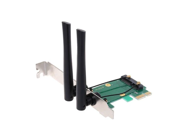 Alt view image 6 of 6 - WiFi Adapter Mini PCI-E to PCIE Express Wireless Network Card with 2 Antennas Dropship