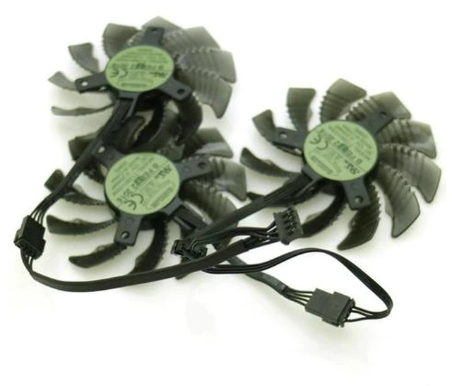 Alt view image 2 of 2 - T128010SM DC12V 0.20AMP 75mm 4Pin VGA Fan For Gigabyte GTX1080Ti N1080WF3OC-8GD GTX1080 Graphics Card Cooling Fan(3PCS)