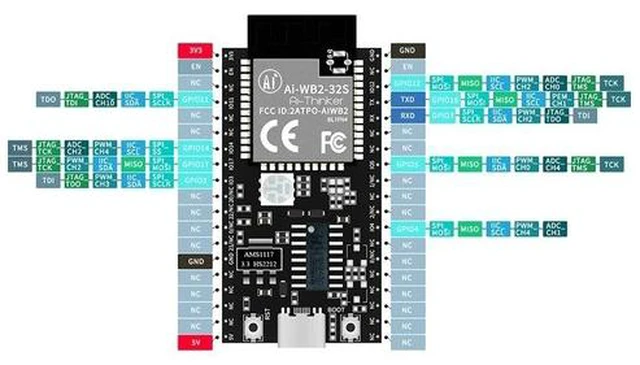 Alt view image 2 of 3 - Ai-WB2-32S module development board, BL602 core processor Wi-Fi 802.11b/g/n Bluetooth 5 Module core Board Ai-WB2-32S-Kit