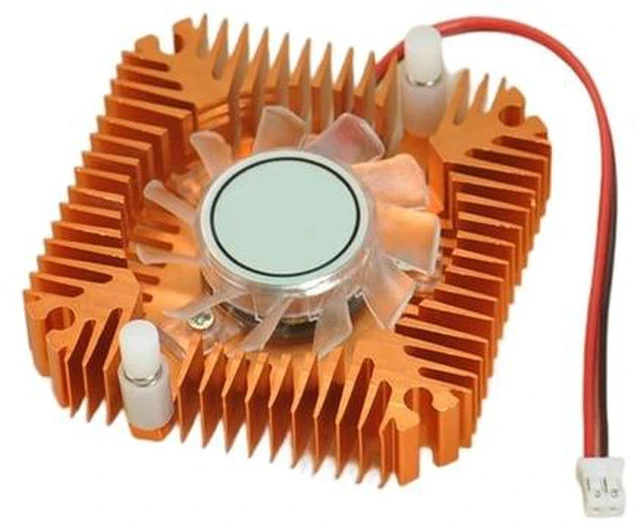 Main image of 12V Graphics Heatsink Cooling Fan Radiator Cooler for IC computer Thermal 2.0Plug Computer Graphics Radiator Cooler (Gold)