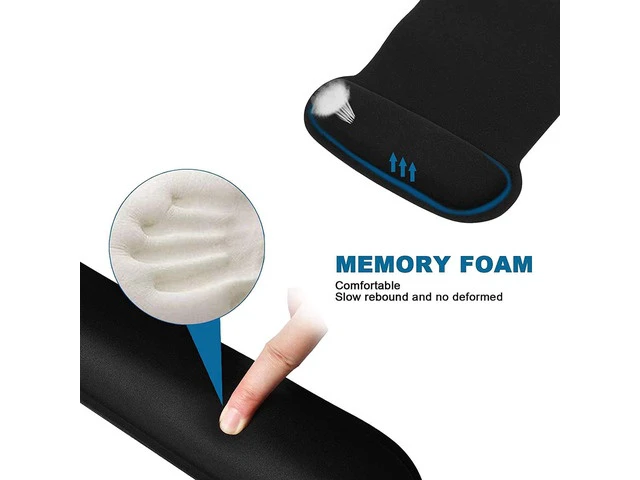 Alt view image 3 of 6 - Keyboard Wrist Rest and Mouse Pad, Ergonomic Mouse Pad Wrist Support, Non Slip Keyboard Wrist Support for Office