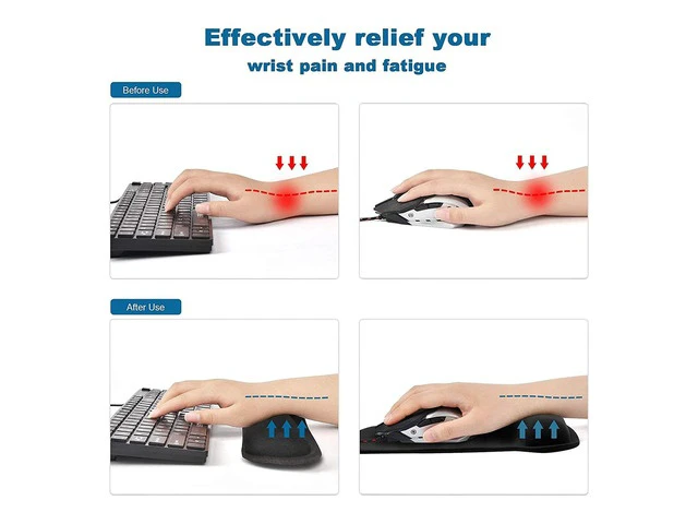 Alt view image 5 of 6 - Keyboard Wrist Rest and Mouse Pad, Ergonomic Mouse Pad Wrist Support, Non Slip Keyboard Wrist Support for Office