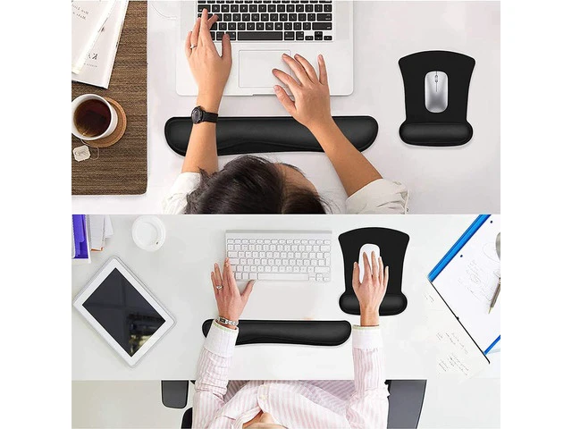 Alt view image 4 of 6 - Keyboard Wrist Rest and Mouse Pad, Ergonomic Mouse Pad Wrist Support, Non Slip Keyboard Wrist Support for Office