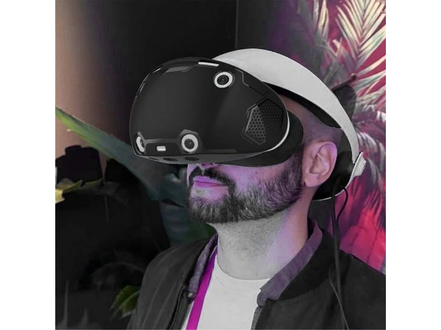Alt view image 3 of 6 - Anti-Throw Protective Sleeve Sweatproof Cover with Strap for PS VR 2 Headset