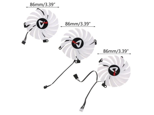 Alt view image 5 of 6 - 86mm Cooler Fan 4Pin 12V 0.35A CF-12910S VGA Fan Graphics Card Fan for AX GAMING/AX RTX3080ti 3080 LHR X3W Cooler(Long Line)