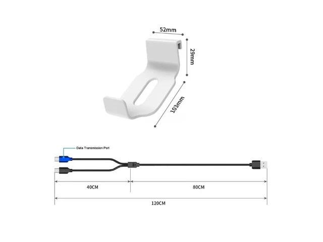 Alt view image 6 of 6 - VR Hook Charge Cable for PS VR2 Virtual Reality Controller Protective Mount