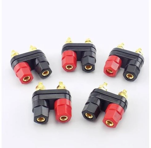 Main image of 4mm Couple Terminals Plug Jack Socket Dual Banana Plugs Binding Post Red Black Connector Amplifier Speaker DIY Adapter L19(1 pcs)