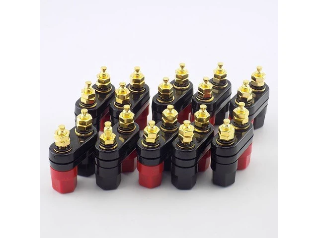 Alt view image 4 of 5 - 4mm Couple Terminals Plug Jack Socket Dual Banana Plugs Binding Post Red Black Connector Amplifier Speaker DIY Adapter L19(1 pcs)