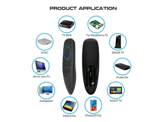 Alt view image 4 of 6 - G10BTS Air Mouse Bluetooth 5.0 IR Learning Gyroscope Wireless Remote Control for Android TV Box X96