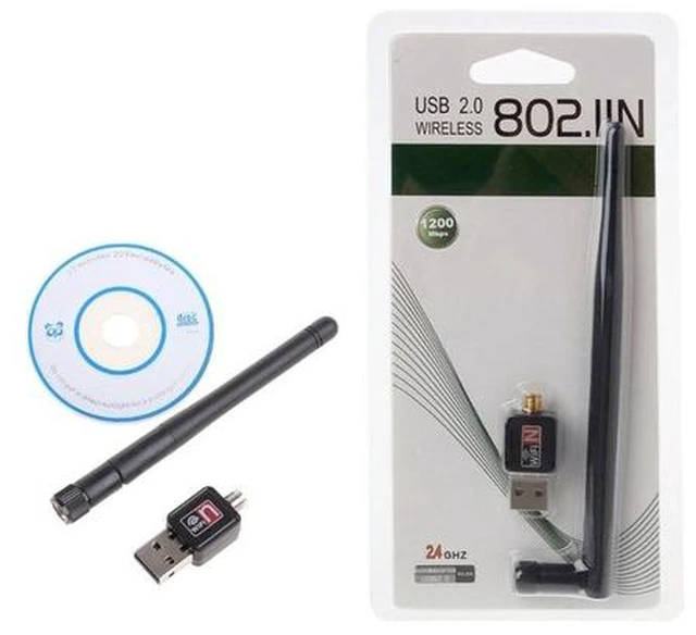 Alt view image 4 of 6 - Mini USB Wifi Adapter 150Mbps 2dB 5dB Antenna Lan Card PC Wi-fi Receiver Dropship(5DB)(Black)