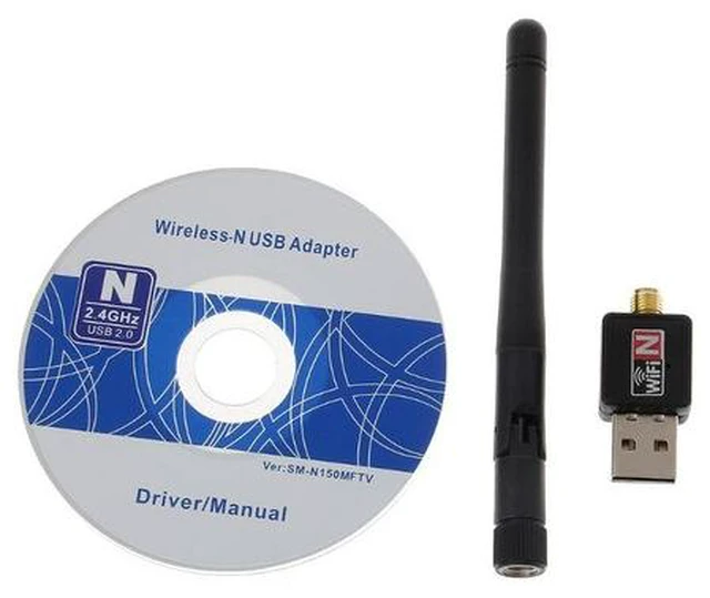 Alt view image 6 of 6 - Mini USB Wifi Adapter 150Mbps 2dB 5dB Antenna Lan Card PC Wi-fi Receiver Dropship(5DB)(Black)
