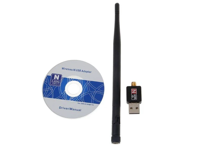 Alt view image 5 of 6 - Mini USB Wifi Adapter 150Mbps 2dB 5dB Antenna Lan Card PC Wi-fi Receiver Dropship(5DB)(Black)
