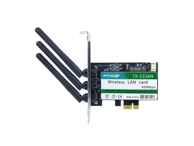 Alt view image 4 of 6 - TX-533AN 633ANHMW Dual Band 450Mbps Wireless Card PCI-E Card 802.11N Dropship(N900)