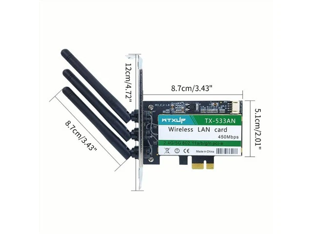 Alt view image 6 of 6 - TX-533AN 633ANHMW Dual Band 450Mbps Wireless Card PCI-E Card 802.11N Dropship(N900)