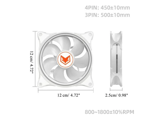 Alt view image 5 of 6 - 120mm ARGB Computer Case Fan 5V 3PIN PWM LED Cooling Fans Desktop PC Case Computer Chassis Heatsink Fan Accessories (White)