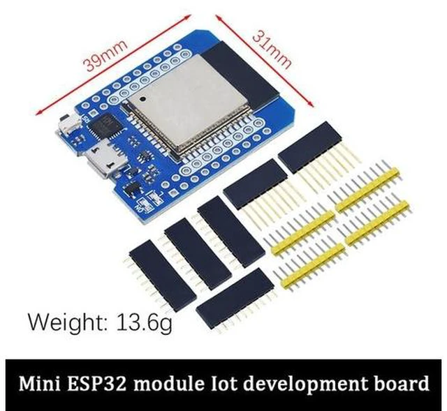 Main image of WiFi development board, 3.3V Nodemcu Lua IoT board with pins, ESP8266, ESP-12, CH340G, CH340, V2, USB, WEMOS D1, Mini Pro(D1 MINI ESP32)