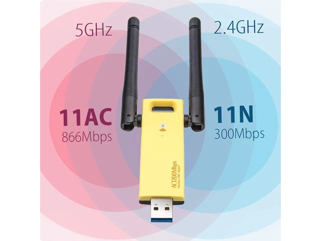 Alt view image 3 of 6 - 5Ghz Wifi Adapter Wifi USB Adapter USB 3.0 Wi-fi Adapter Ethernet Wi Fi Antenna Dongle Network Card WiFi Module for PC Laptop