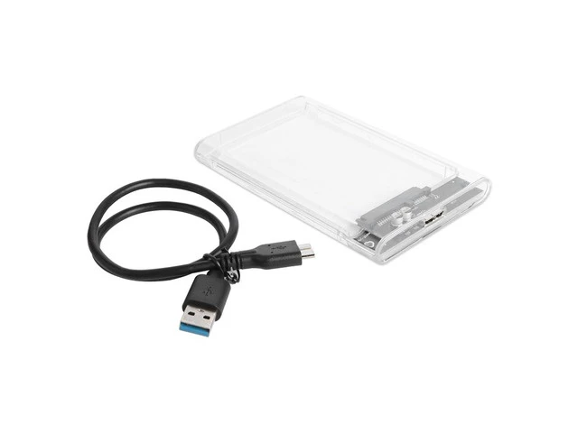 Alt view image 2 of 6 - Transparent Plastic 2.5 inch HDD SSD Case Enclosure SATA III to USB 3.0 Hard Drive Disk Box Enclosure