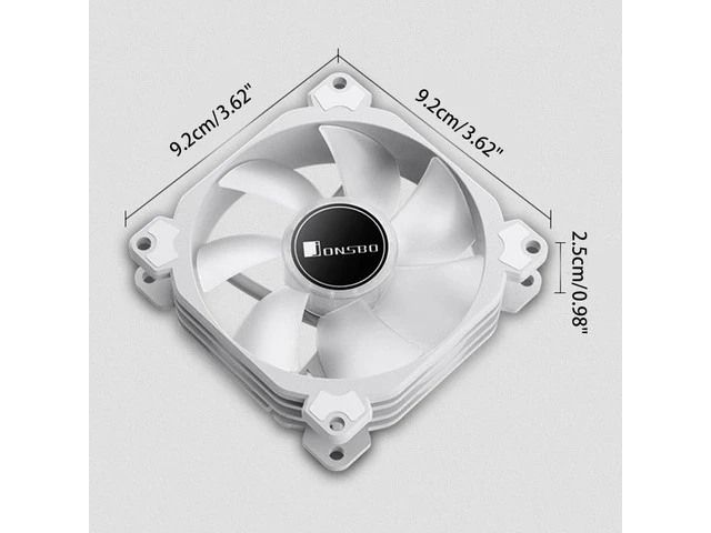 Alt view image 5 of 6 - FR-925 Desktop Host Computer Chassis Fan 92mm RGB LED Aperture Mute Cooling Radiator Hydraulic Bearing DC12V 0.08A 2300R