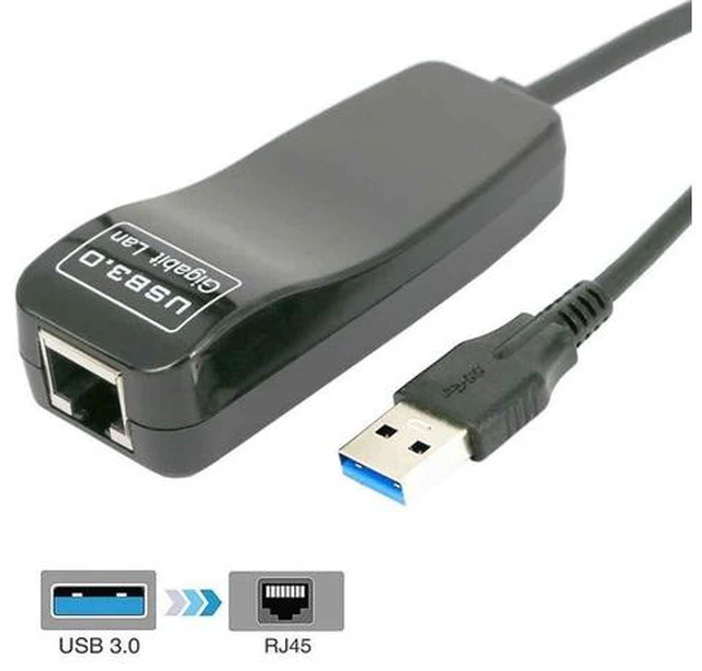 Alt view image 3 of 5 - Mini USB 3.0 Gigabit Ethernet Network Adapter USB to RJ45 Lan Wired Network Card for Windows 7/8/10 XP Laptop PC Computer