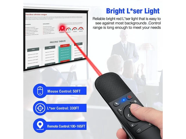 Alt view image 6 of 6 - 2.4G Wireless Presenter Pointer USB Presentation Remote Control with Air Mouse for Powerpoint Mac/Laptop/Computer