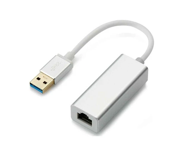 Alt view image 2 of 6 - USB Ethernet USB 3.0 to RJ45 10/100/1000Mbps Ethernet Adapter with indicator Gigabit Network Card USB Lan For Macbook Windows(Silver)