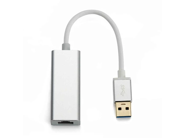 Alt view image 6 of 6 - USB Ethernet USB 3.0 to RJ45 10/100/1000Mbps Ethernet Adapter with indicator Gigabit Network Card USB Lan For Macbook Windows(Silver)