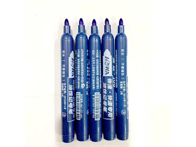 Alt view image 3 of 6 - 5/10 pcs Permanent Paint Marker Pen Oily Waterproof Black Pen for Tyre Markers Quick Drying Signature Pen Stationery Supplies(black 10pcs)