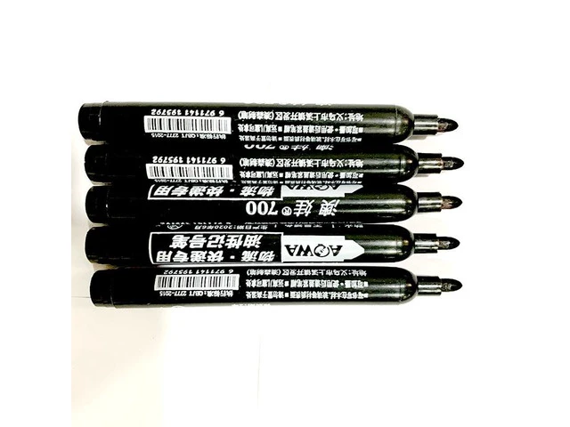 Alt view image 4 of 6 - 5/10 pcs Permanent Paint Marker Pen Oily Waterproof Black Pen for Tyre Markers Quick Drying Signature Pen Stationery Supplies(black 10pcs)