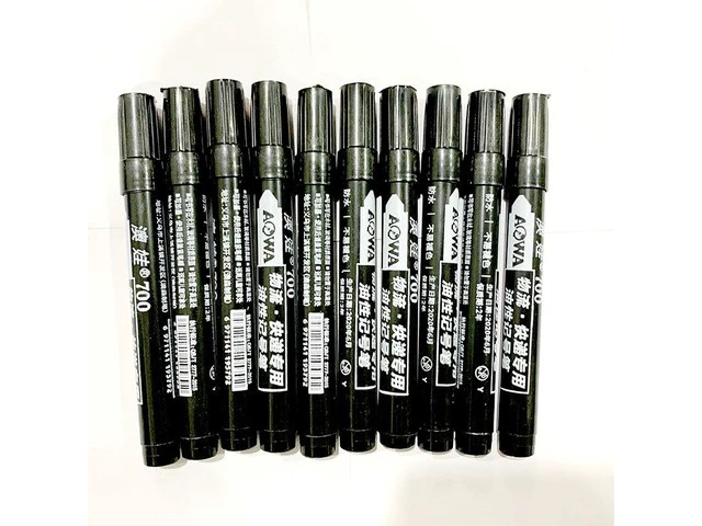 Alt view image 6 of 6 - 5/10 pcs Permanent Paint Marker Pen Oily Waterproof Black Pen for Tyre Markers Quick Drying Signature Pen Stationery Supplies(black 10pcs)