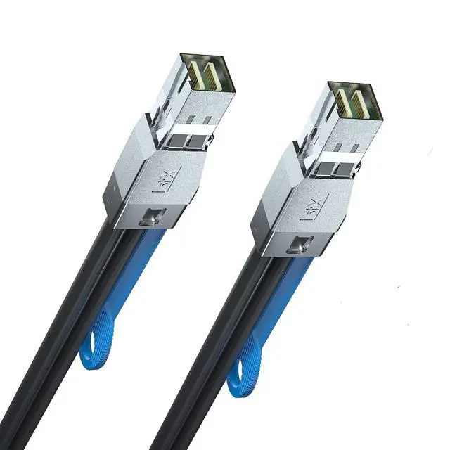 Alt view image 2 of 4 - H!Fiber.com 12G External Mini SAS HD SFF-8644 to Mini SAS SFF-8644 Cable, High Density HD Cable, 1-Meter(3.3ft), for Hard Disk Server, SAN, Raid Card