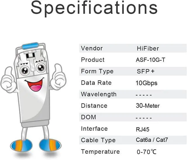 Alt view image 4 of 7 - H!Fiber 10Gb SFP+ to RJ45 Module, 10Gbase-T Ethernet SFP+ Copper Transceiver for Juniper Networks EX-SFP-10GE-T, MikroTik, Ubiquiti, Unifi, Netgear, QNAP, D-Link and More, Cat6a/Cat7,30m (98ft)