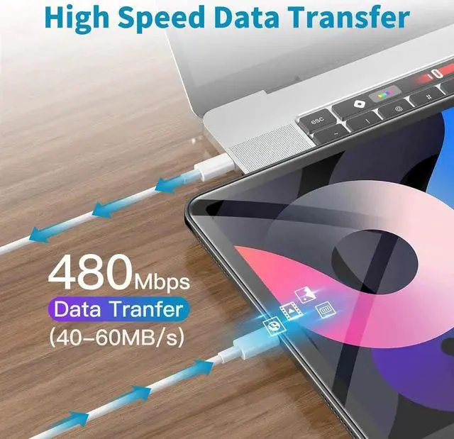 Alt view image 2 of 7 - USB C to USB C Charging Cable for Apple iPhone 15 Charger Fast 6ft Long USBC to USB-C Power Cord for iPhone 15 Pro Max/ Air 13 inch/IPad Pro/Air/10th/4/5 Type C 2Pack 6 ft 60W