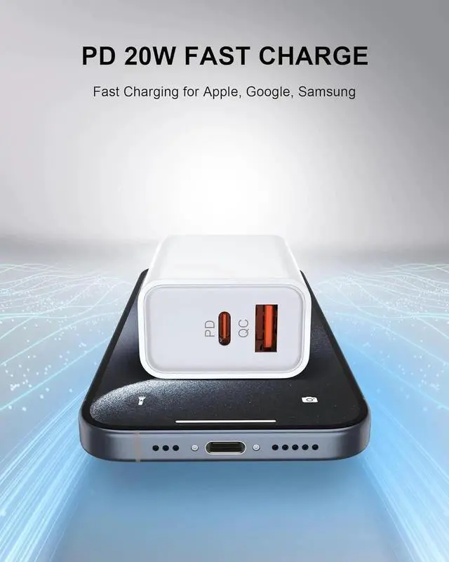 Alt view image 6 of 7 - Charger Block, USB C Fast Charging Block Usbc Wall Charger Dual Port USB & Type C Multi Ports USB Plug Outlet for iPhone Samsung Quick Charge Box Power Delivery Cube Adapter Cargador Brick