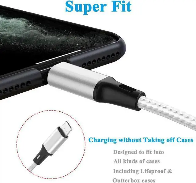 Alt view image 3 of 6 - Multi Charging Cable (2Pack 5FT) Multi USB Charger Cable Aluminum Nylon 3 in 1 Universal Multiple Charging Cord with Type-C/Micro USB Connectors for Most Phones & Tablets (Charging Only)