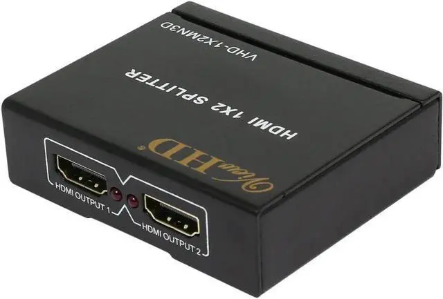 Alt view image 3 of 5 - 2 Port 1x2 Powered HDMI 1 in 2 Out Mini Splitter for 1080P & 3D | Model: VHD-1X2MN3D
