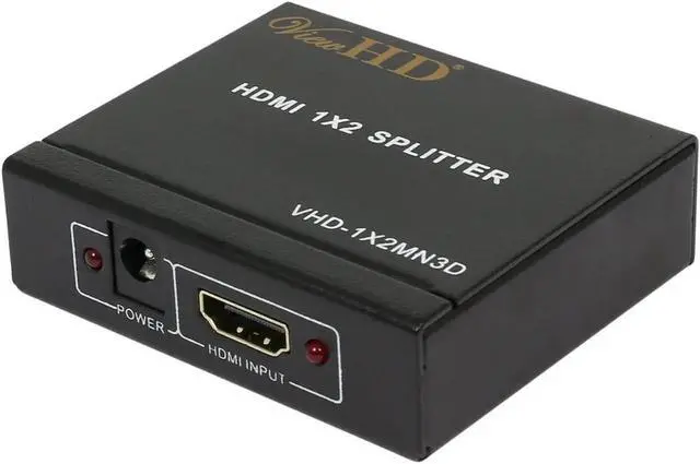Alt view image 4 of 5 - 2 Port 1x2 Powered HDMI 1 in 2 Out Mini Splitter for 1080P & 3D | Model: VHD-1X2MN3D