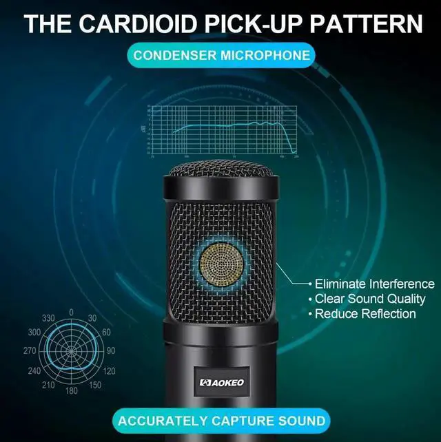 Alt view image 5 of 7 - Aokeo Professional USB Streaming Podcast PC Condenser Microphone With Stand+Pop
