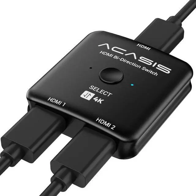 Main image of HDMI Switch Splitter 4K@60hz, Bidirectional HDMI 2.0 Switcher 2 in 1 Out, HDMI Splitter 1 in 2 Out, Support 4K 3D HDR for Xbox PS5/4/3 Blu-Ray Player Fire Stick Roku HDTV