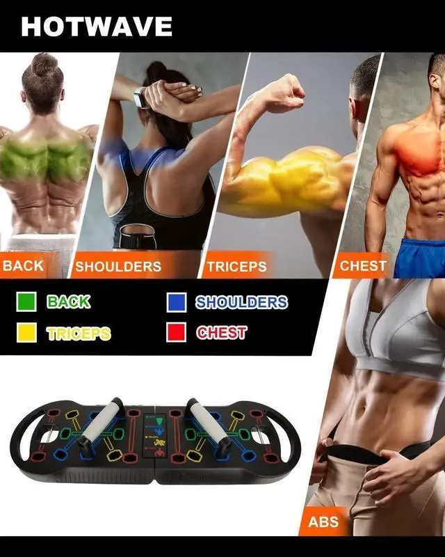 Alt view image 3 of 6 - HOTWAVE Push Up Board Fitness, Portable Foldable 20 in 1 Push Up Bar at Home Gym, Pushup Handles for Floor. Professional Strength Training Equipment For Man and Women,Patent Pending
