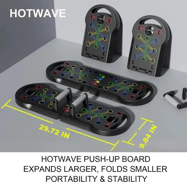 Alt view image 5 of 6 - HOTWAVE Push Up Board Fitness, Portable Foldable 20 in 1 Push Up Bar at Home Gym, Pushup Handles for Floor. Professional Strength Training Equipment For Man and Women,Patent Pending