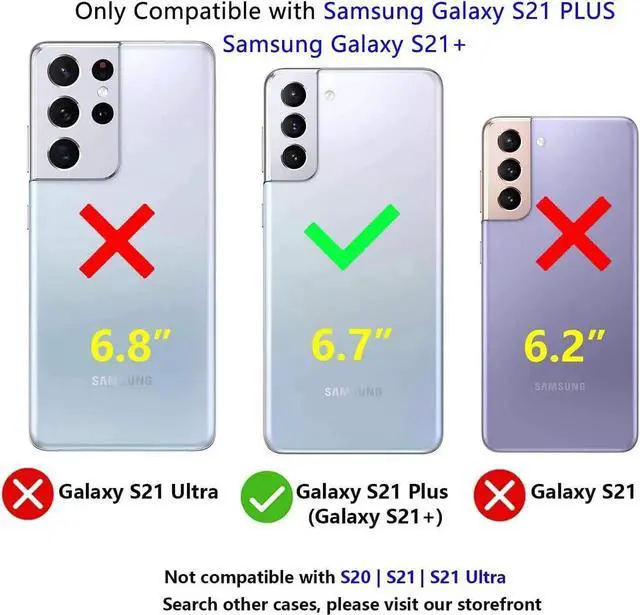 Alt view image 6 of 7 - Military Grade Drop Impact for Samsung Galaxy S21 Plus Case Galaxy S21 Plus 5G Case 360 Metal Rotating Ring Kickstand Holder Armor Heavy Duty Shockproof Case for Galaxy S21 Plus Phone Case (Black)