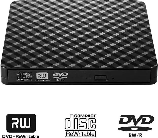 Alt view image 6 of 7 - External CD DVD Drive, USB 3.0 Portable CD/DVD +/-RW Drive Slim Optical Burner Writer Rewriter, High Speed Data Transfer for Laptop Notebook Desktop PC MAC OS Windows 7/8/10 (Black)