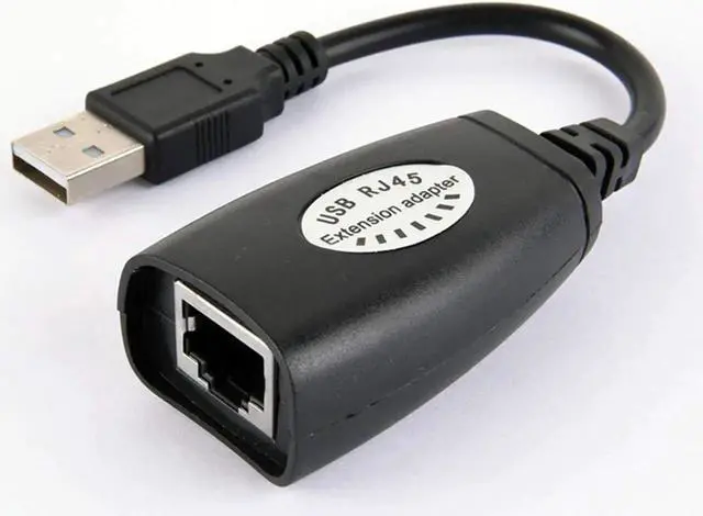Alt view image 2 of 4 - LIXIN USB (Male) (Female) to RJ45 Adapter Set-USB to RJ45 LAN Extension Adapter Over Cat5/ Cat5e/ Cat6 Cable