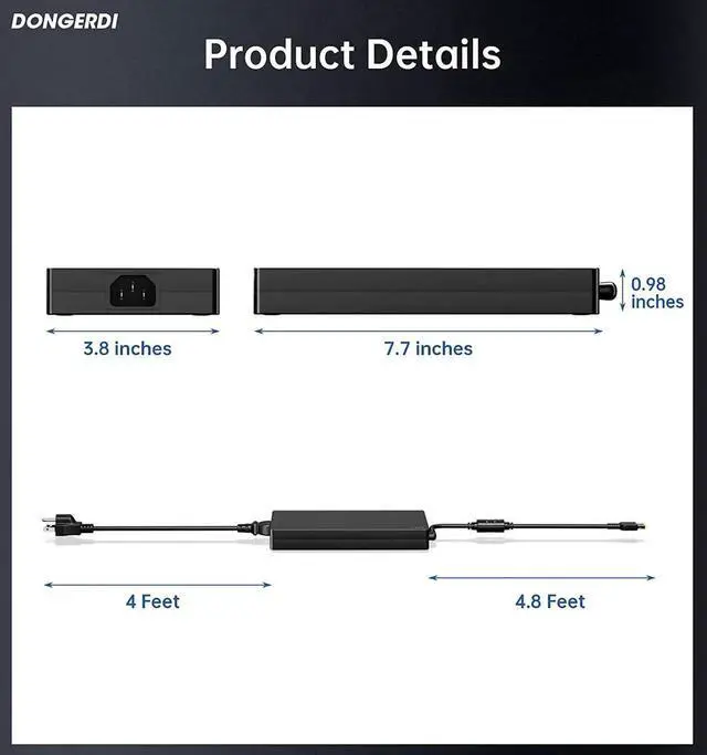 Alt view image 6 of 7 - 230W Power Supply Fit for Lenovo Legion 5 Charger ADL230SCC3A ADL230SDC3A P73 P71 P15 T15g P17 Thinkpad Mobile Workstation Slim 230W AC Adapter Slim-Tip
