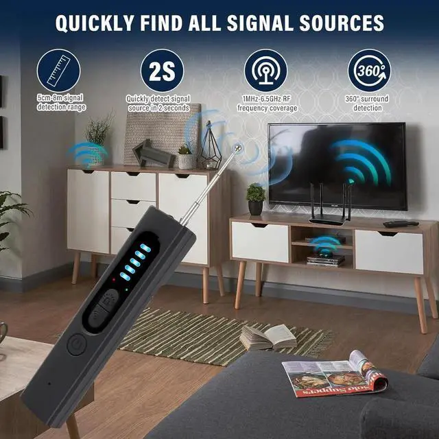 Alt view image 2 of 6 - Hidden Camera Detectors, Camera Detector, 3-in-1 Hidden Camera Detector, Safeguard Your Travel, Protect Your Privacy in All aspects (Black)
